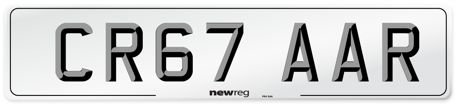 CR67 AAR Number Plate from New Reg
